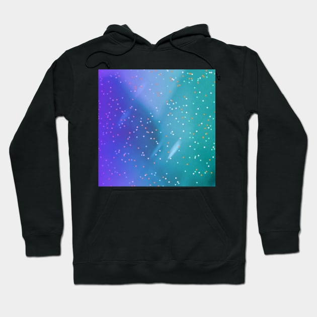 Green and purple gradient with stars pattern Hoodie by maplejoyy